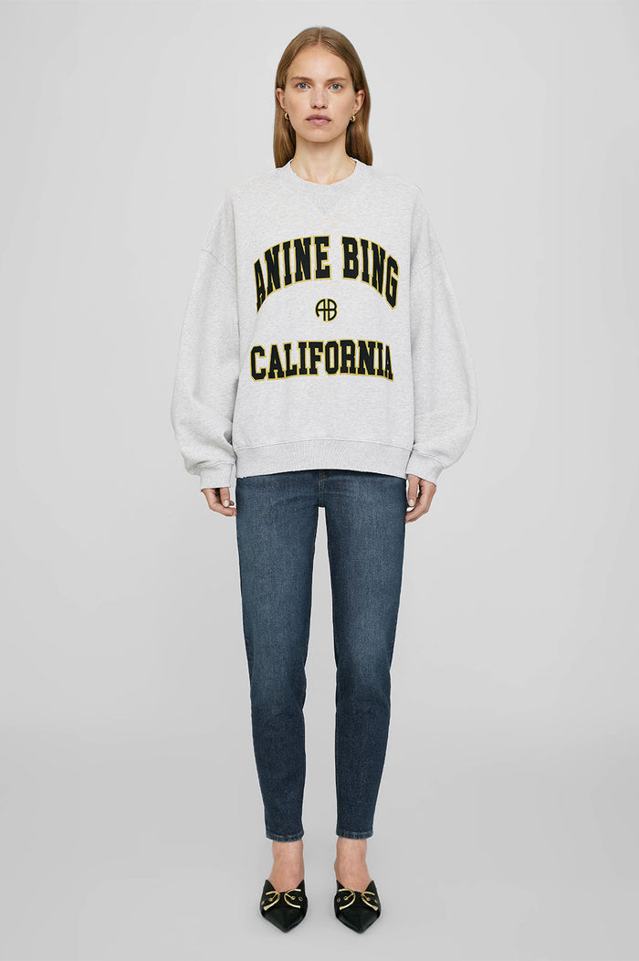 ANINE BING Jaci Sweatshirt Anine Bing California - Heather Grey - Model Front