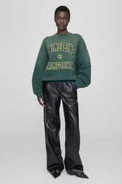 ANINE BING Jaci Sweatshirt Anine Bing California - Washed Faded Green - On Model Front