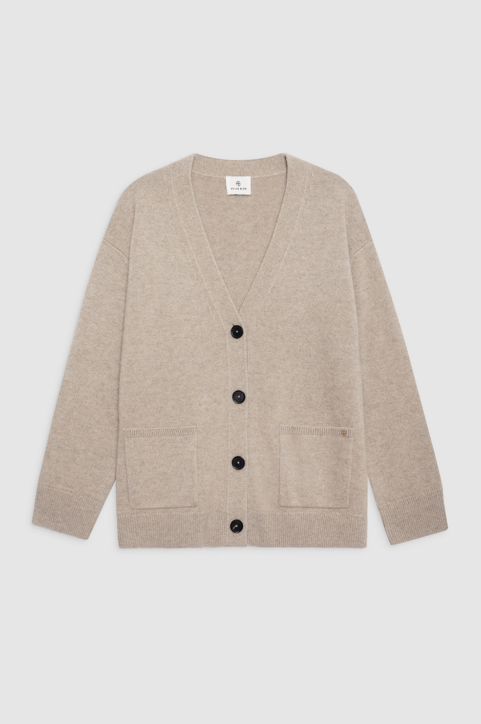 ANINE BING Jackson Cardigan - Brown Cashmere