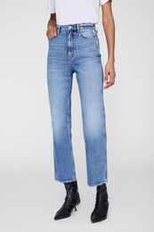 ANINE BING Jane Jean - Cascade Blue - on model front detail