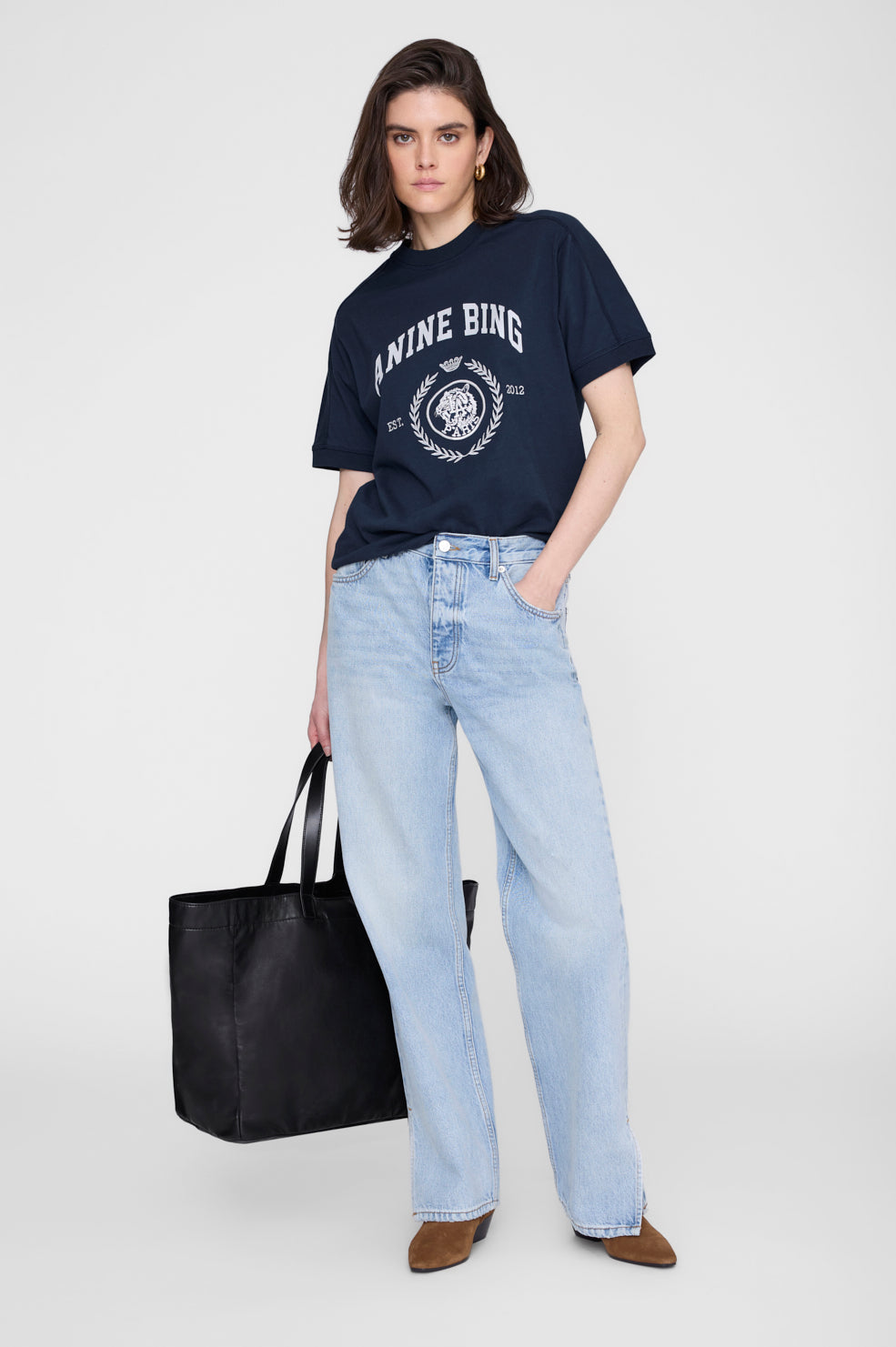 Jaylin Tee Collegiate - Washed Cream View 2