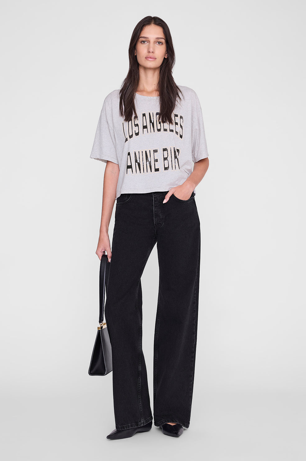 Johnny Cropped Tee - Grey Melange