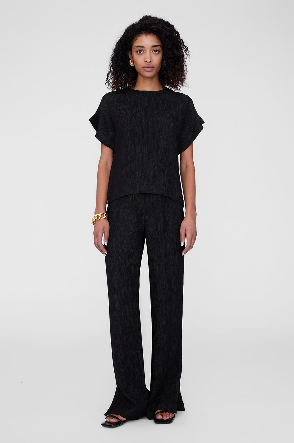 Jollie Top - Black Crinkle View 1