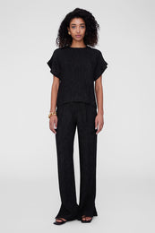 ANINE BING Jollie Top - Black Crinkle
