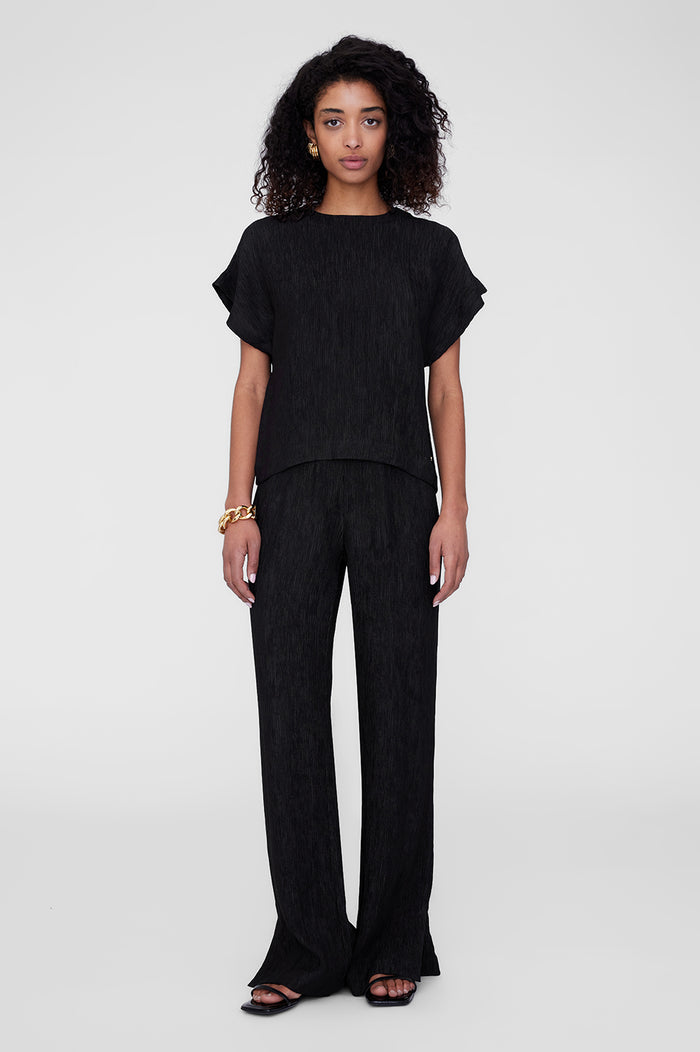 ANINE BING Jollie Top - Black Crinkle
