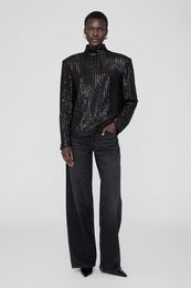 ANINE BING Josephine Top - Black Sequin