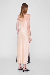 ANINE BING Judy Dress - Golden Beige And Black Lace - on model back