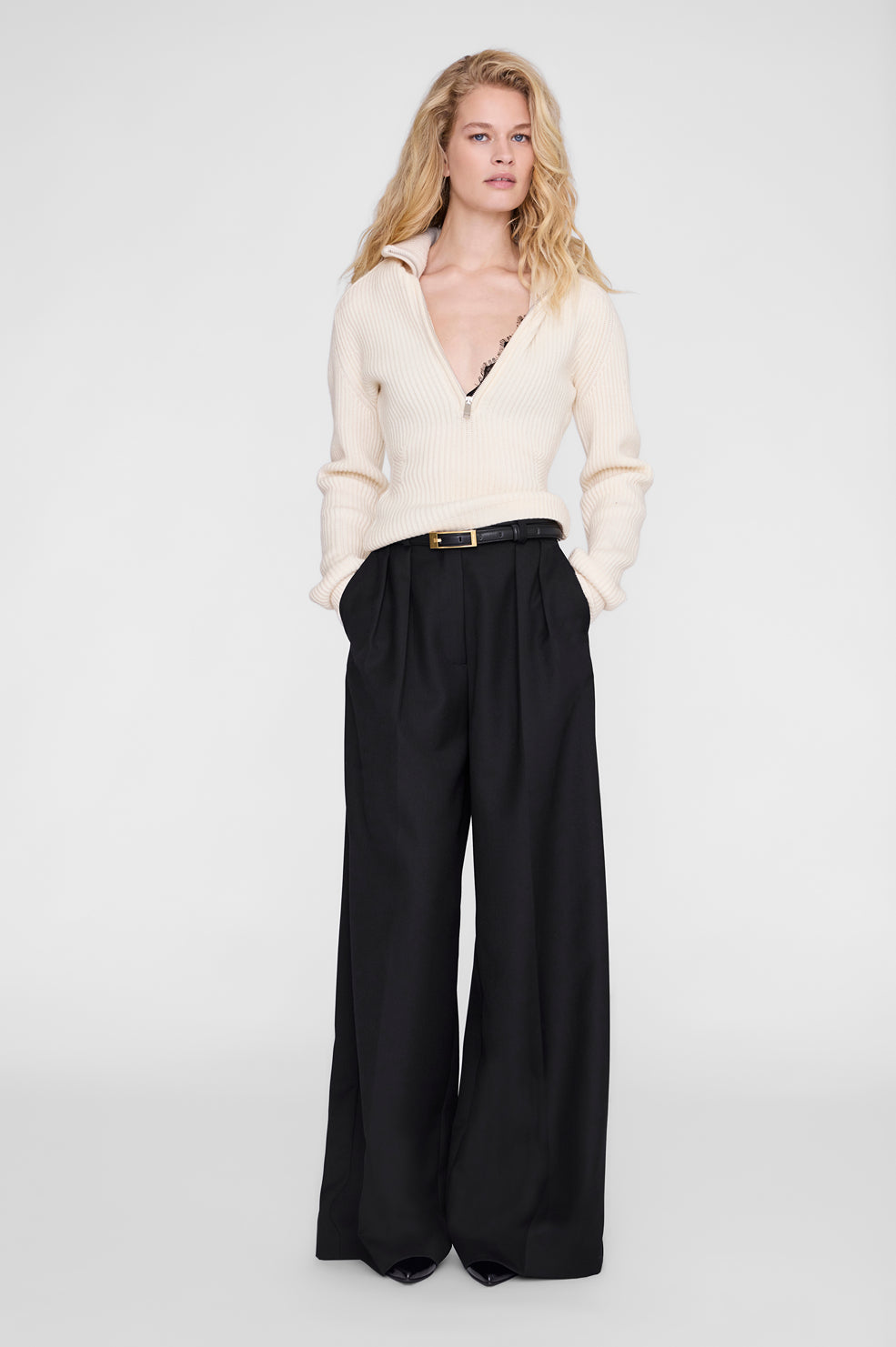 June Trucker Collar Sweater - Ecru View 1