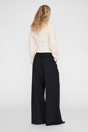 ANINE BING June Trucker Collar Sweater - Ecru - on model back