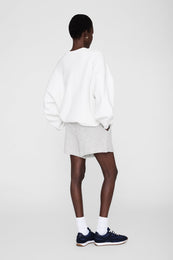 ANINE BING Kam Short Framed Monogram - Ivory And Black - on model back