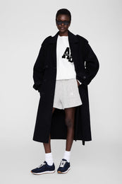 ANINE BING Kam Short Framed Monogram - Ivory And Black - on model font second image