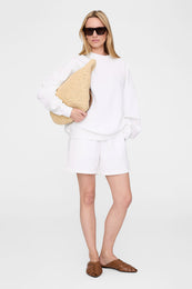 ANINE BING Kam Short Framed Monogram - Off White - On Model Front Second Image 