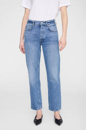 ANINE BING Kate Jean - Tidal Blue - on model front detail