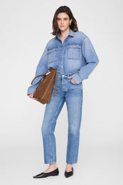 ANINE BING Kate Jean - Tidal Blue - on model front second image