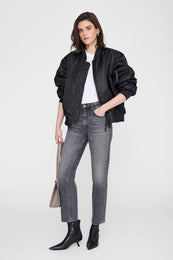 ANINE BING Kate Jean - Washed Grey - on model front 