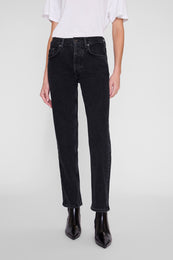 ANINE BING Kate Jean Stretch 29" - Vintage Black - on model front detail