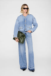 ANINE BING Kate Shoulder Bag - Olive - on model front second image