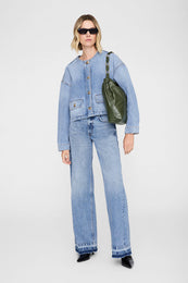 ANINE BING Kate Shoulder Bag - Olive - on model front 