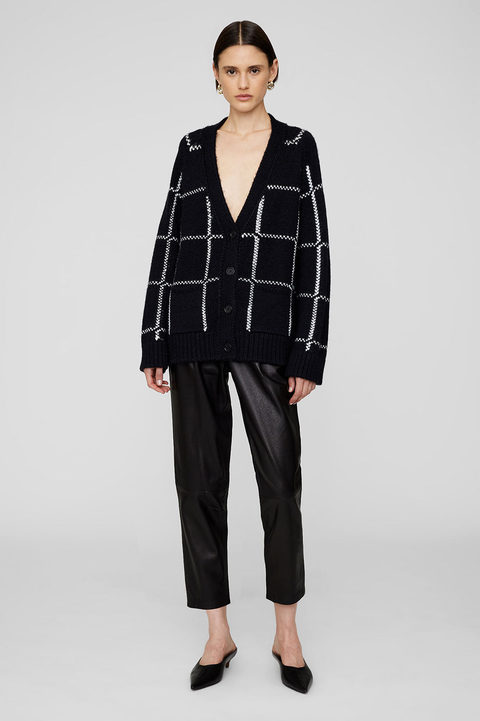 Kurt Cardigan - Black And White Plaid