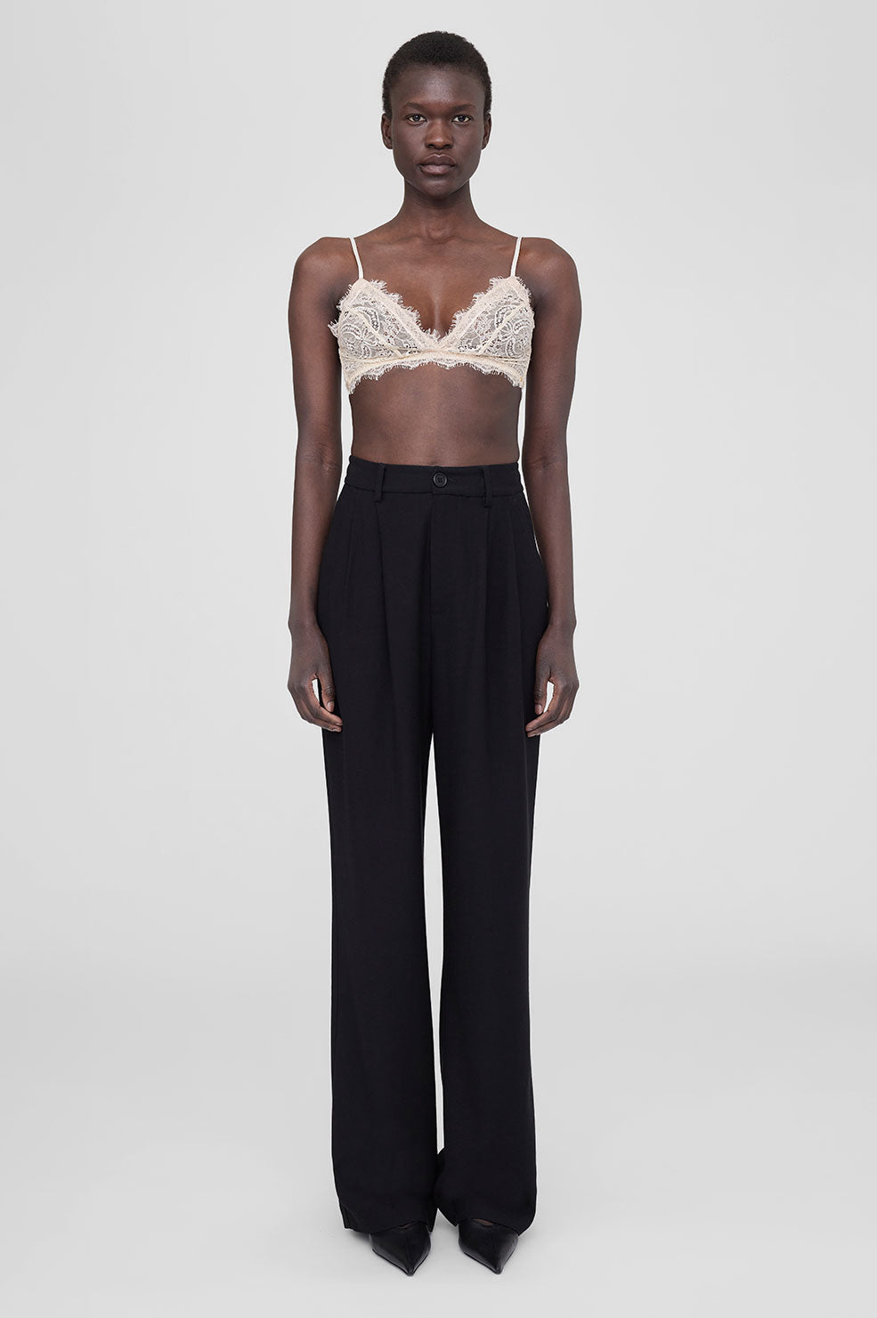 Lace Bra With Trim - Black View 2