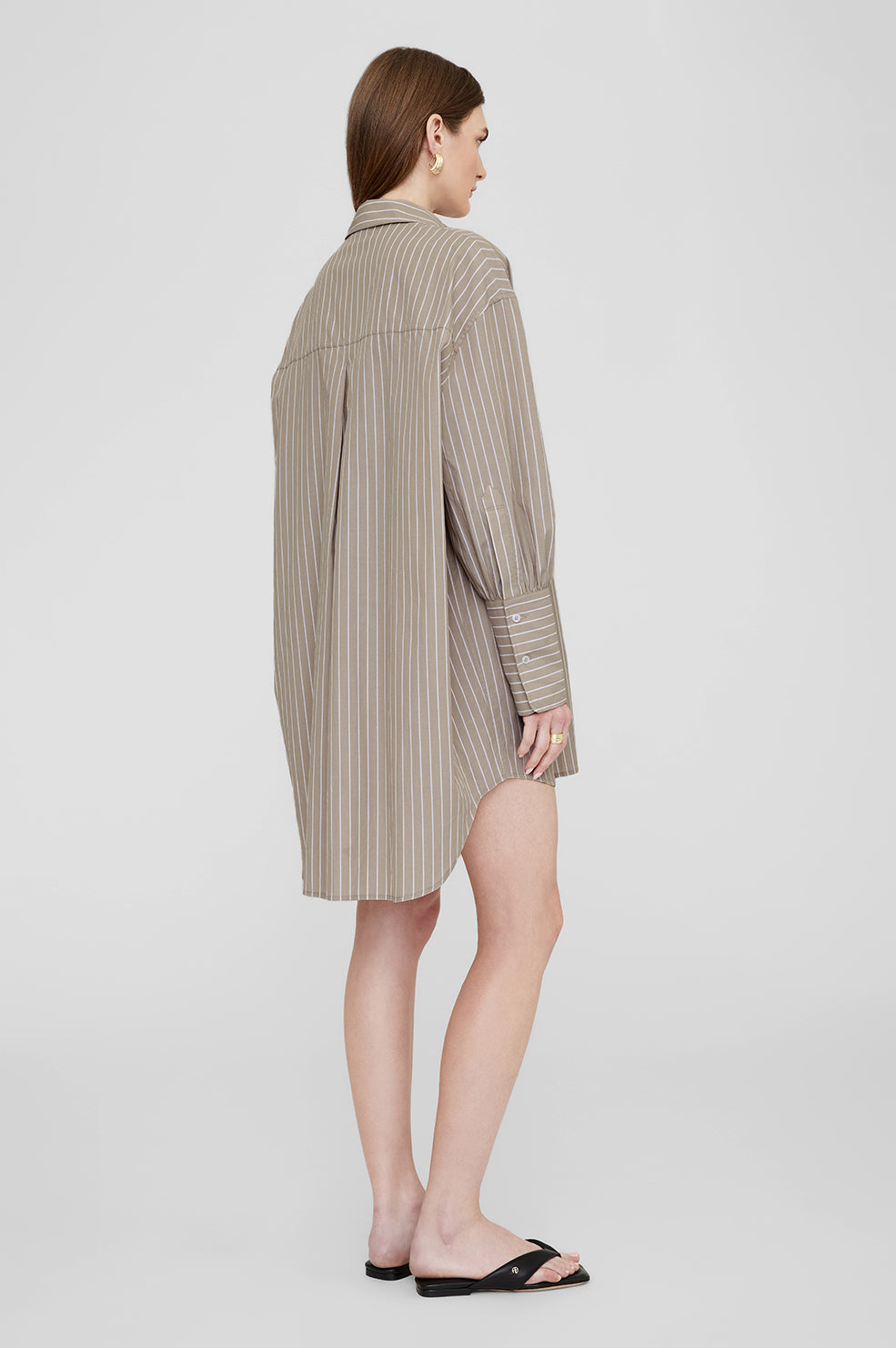 Lake Dress - Taupe And White Stripe