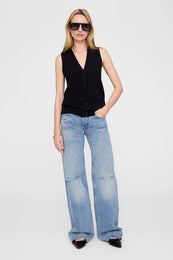 ANINE BING Lawrence Vest - Black - On Model Front 