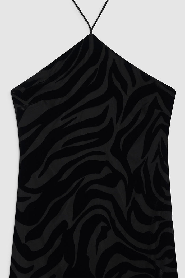 ANINE BING Leanne Dress - Black Zebra Burnout