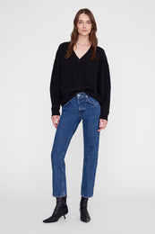 ANINE BING Lee Sweater - Black - on model front