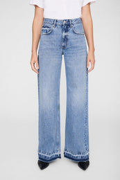 ANINE BING Lewis Jean - Caspian Blue - on model front detail view