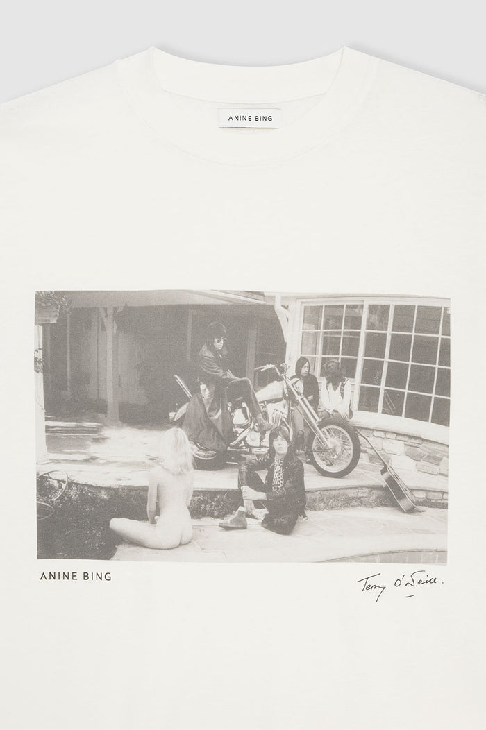 ANINE BING Lili Tee Ab X To X Rolling Stones - Vintage White