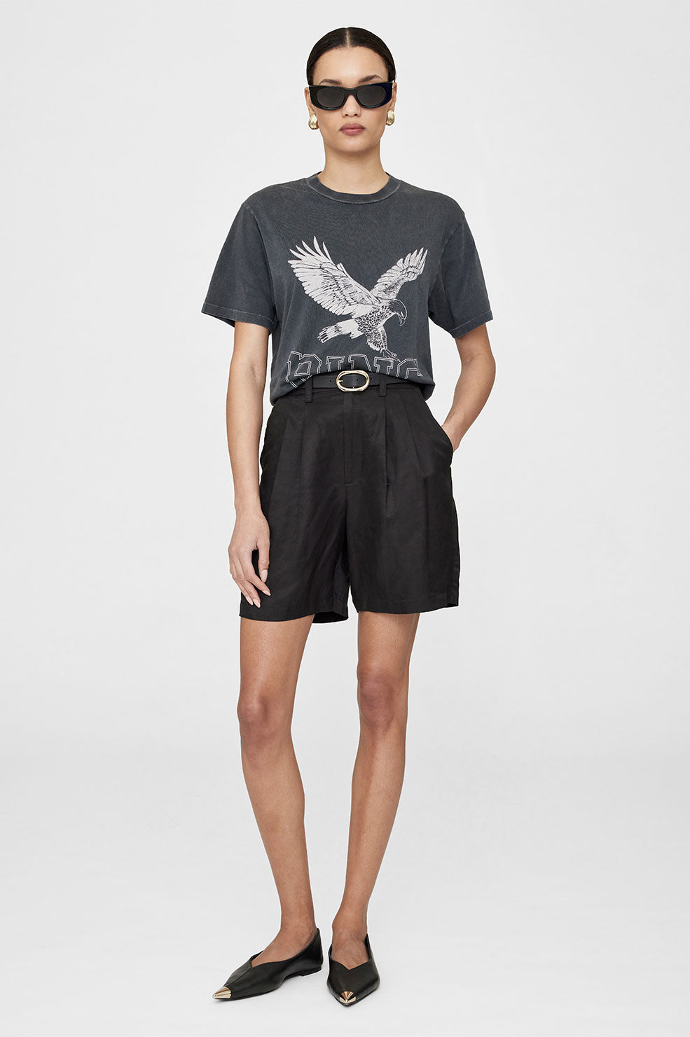 Lili Tee Retro Eagle - Washed Black