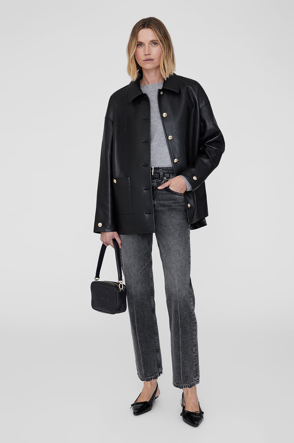 ANINE BING Lili Bag - Black Pebbled