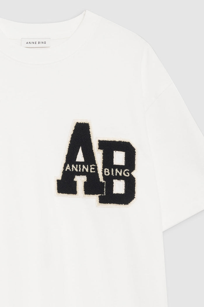 ANINE BING Lili Tee Letterman - Off White