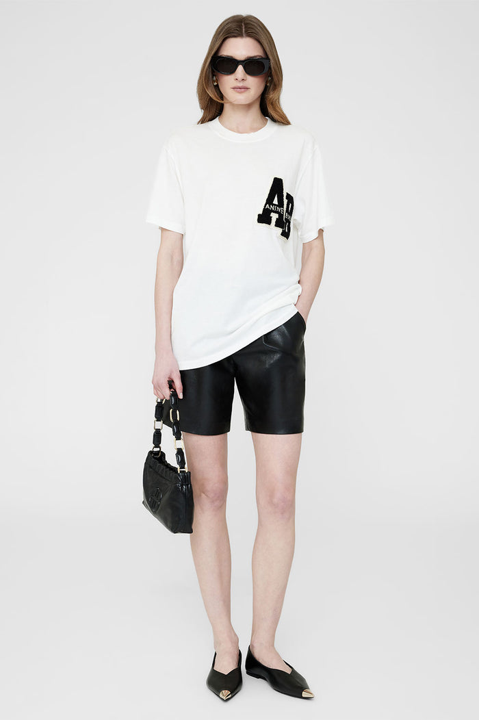 ANINE BING Lili Tee Letterman - Off White