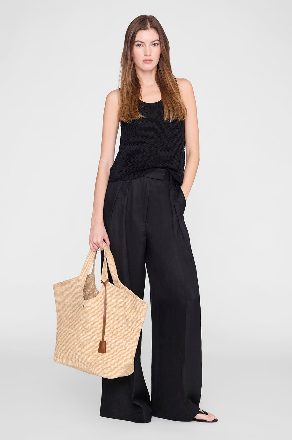 Lili Tote Raffia - Dark Brown View 2