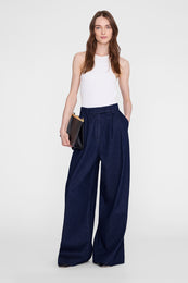 ANINE BING Lou Trouser - Ink Blue - on model front