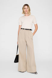 ANINE BING Lou Trouser - Beige - on model front