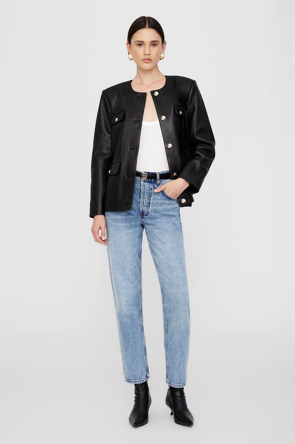 ANINE BING Lydia Jacket - Black Leather