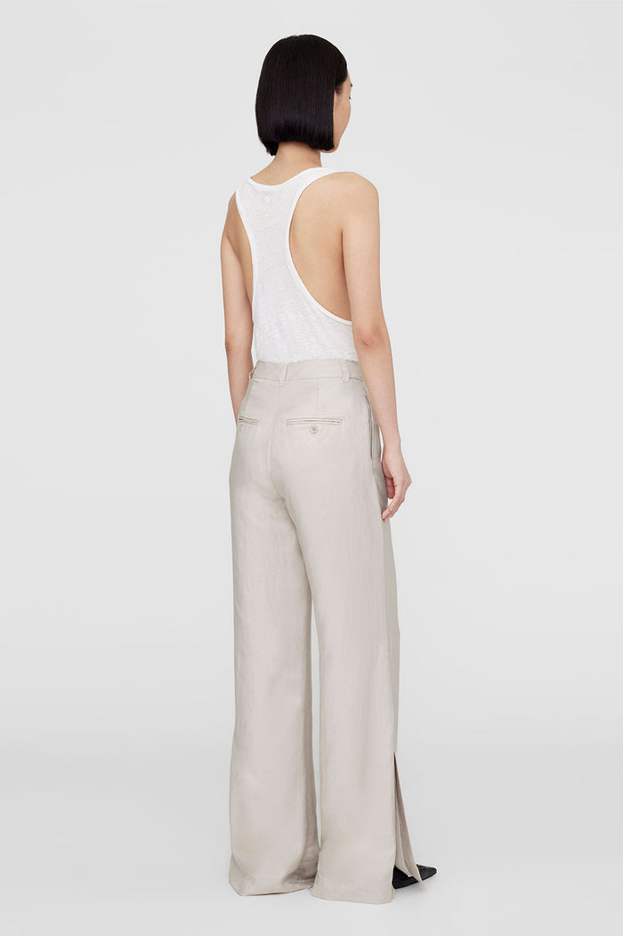 ANINE BING Lyra Trouser - Dove Linen Blend