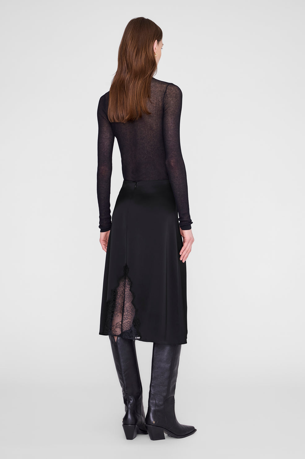 Malou Skirt - Black And Black Lace View 2