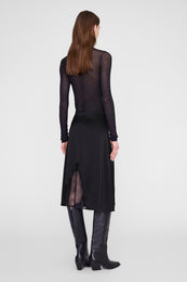 ANINE BING Malou Skirt - Black And Black Lace - on model back