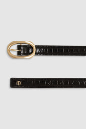 ANINE BING Mara Belt - Black Embossed