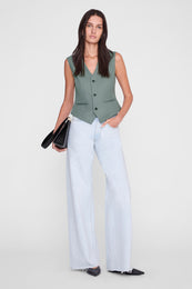 ANINE BING Mario Vest - Sage - on model front fourth 