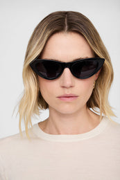 ANINE BING Marsais Sunglasses - Black - on model front