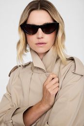 ANINE BING Marsais Sunglasses - Dark Tortoise - on model front view