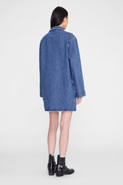 ANINE BING Mary Dress Long Sleeve - Freshwater Blue - on model back