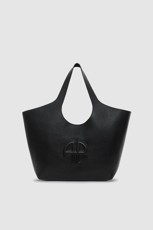 Medium Lili Tote - Black Pebbled