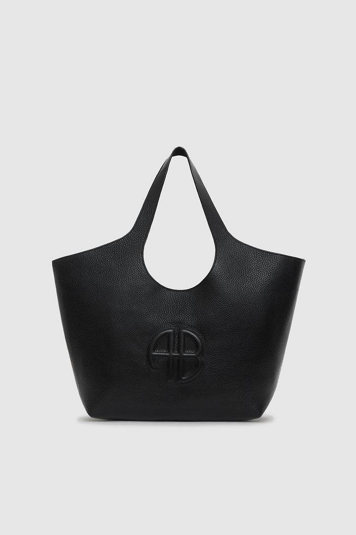 ANINE BING Medium Lili Tote - Black Pebbled