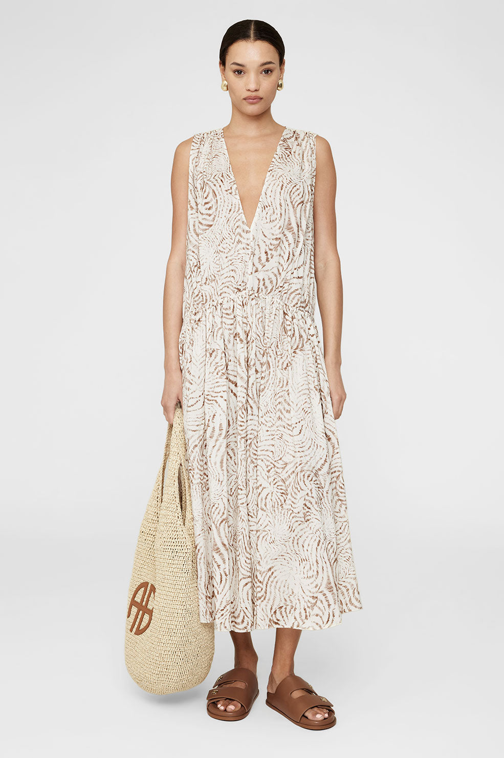 Mia Dress - Sand Seashell Print View 1