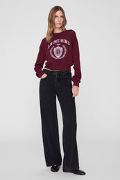 ANINE BING Mia Sweater - Burgundy - on model front